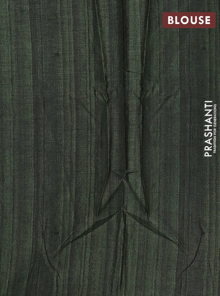 Grey & Pastel Green Semi Tussar Saree