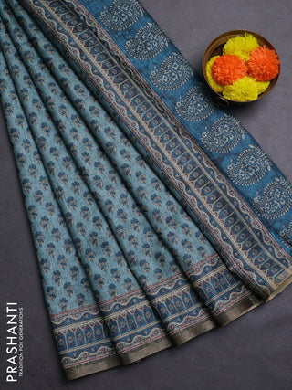 Blue Semi Tussar Saree