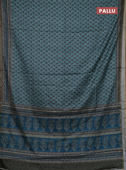 Blue Semi Tussar Saree