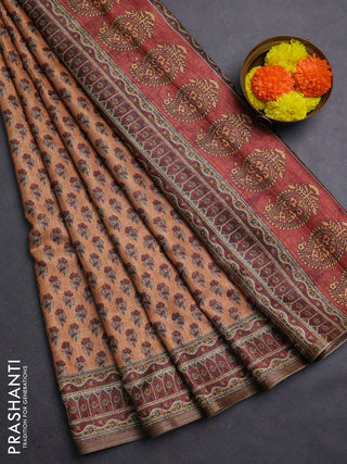 Pale Orange Semi Tussar Saree