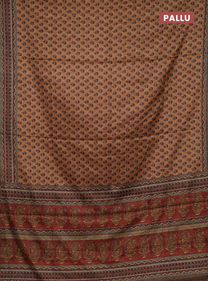 Pale Orange Semi Tussar Saree