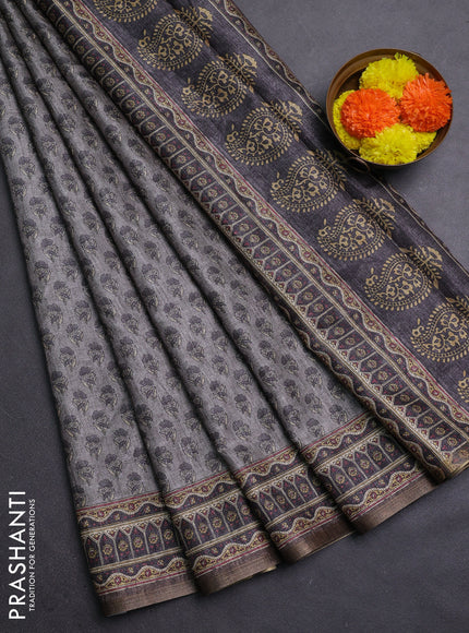 Grey Semi Tussar Saree