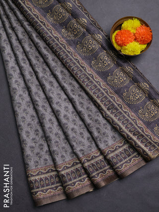 Grey Semi Tussar Saree
