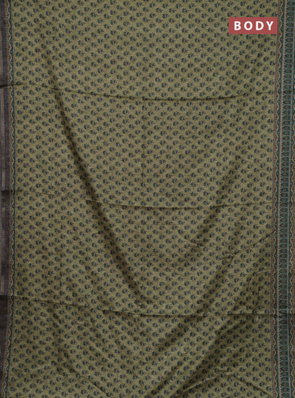 Elaichi Green Semi Tussar Saree