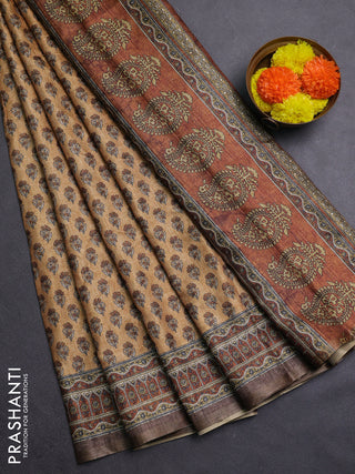 Sandal Semi Tussar Saree