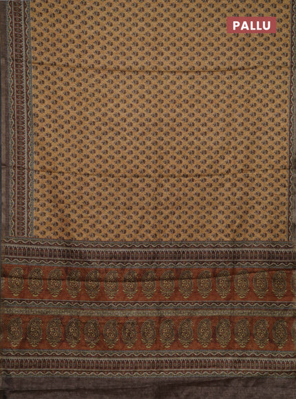 Sandal Semi Tussar Saree