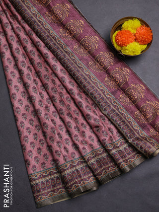Peach Semi Tussar Saree