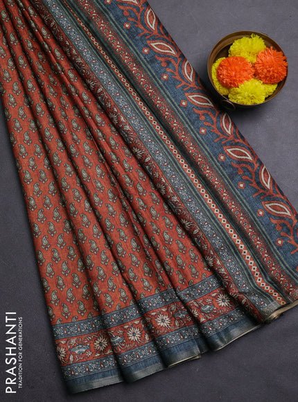Orange Semi Tussar Saree