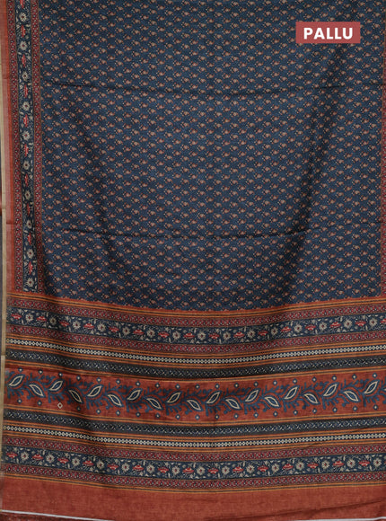 Peacock Green Semi Tussar Saree