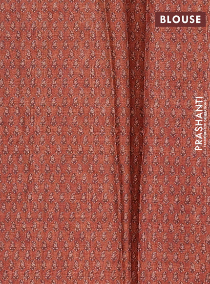 Peacock Green Semi Tussar Saree