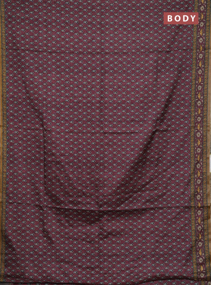 Wine Semi Tussar Saree