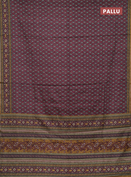 Wine Semi Tussar Saree