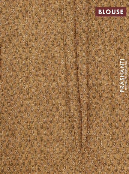 Wine Semi Tussar Saree