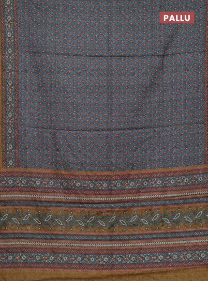 Blue Semi Tussar Saree