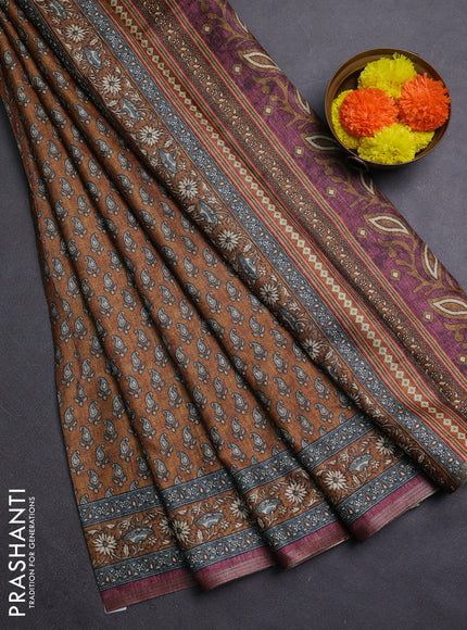 Mustard  Semi Tussar Saree