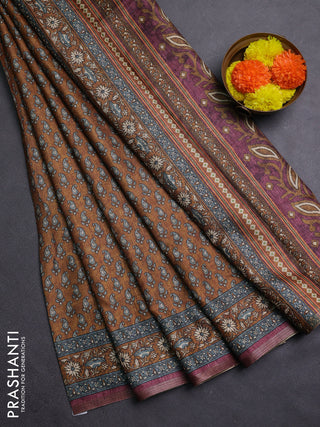 Mustard  Semi Tussar Saree