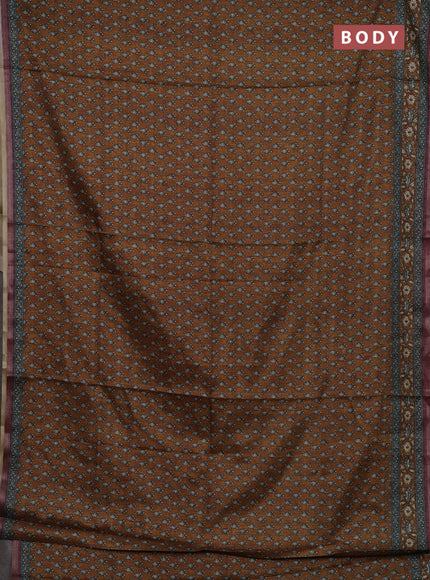 Mustard  Semi Tussar Saree