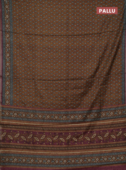 Mustard  Semi Tussar Saree