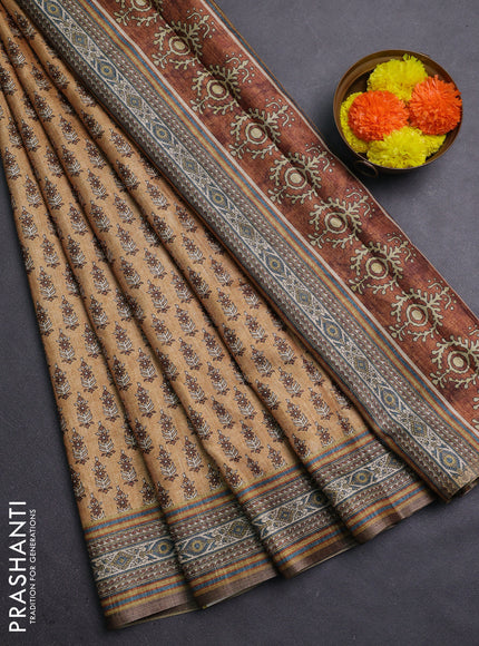 Mustard Yellow Semi Tussar Saree