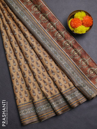 Mustard Yellow Semi Tussar Saree