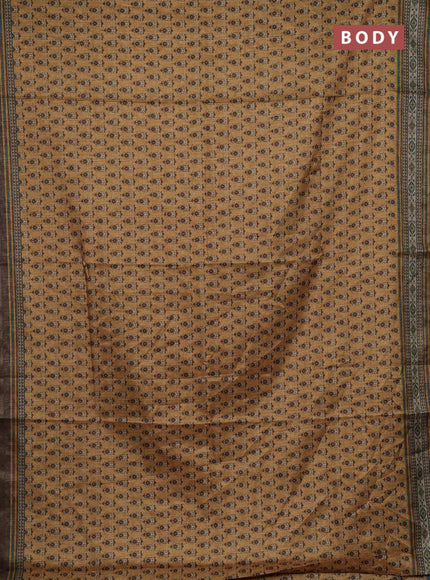 Mustard Yellow Semi Tussar Saree