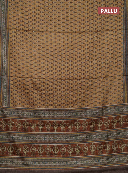 Mustard Yellow Semi Tussar Saree