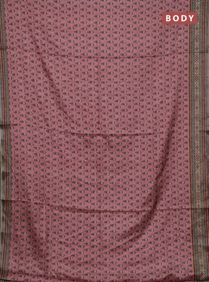 Peach Pink Semi Tussar Saree