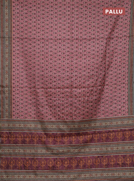 Peach Pink Semi Tussar Saree