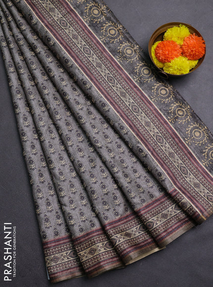 Grey Semi Tussar Saree