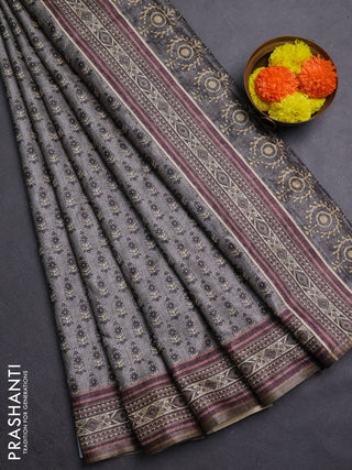Grey Semi Tussar Saree