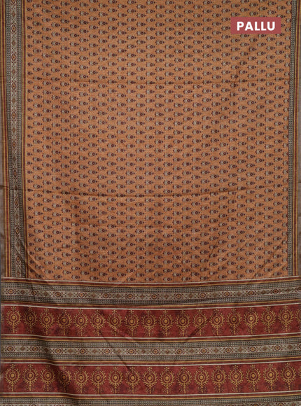 Rust Semi Tussar Saree