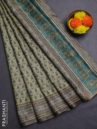 Elaichi Green Semi Tussar Saree