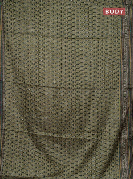 Elaichi Green Semi Tussar Saree