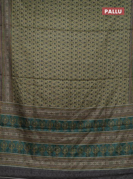 Elaichi Green Semi Tussar Saree