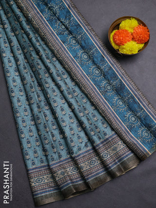 Blue Semi Tussar Saree