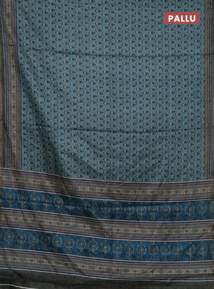 Blue Semi Tussar Saree