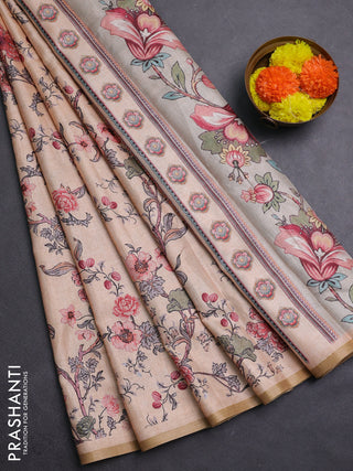Peach Semi Tussar Saree