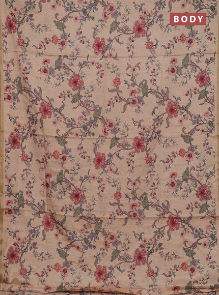 Peach Semi Tussar Saree