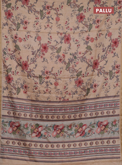 Peach Semi Tussar Saree