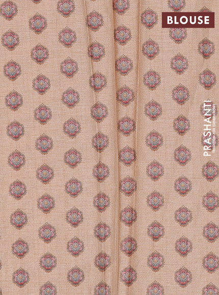 Peach Semi Tussar Saree