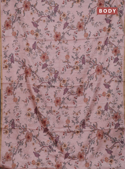 Pastel Pink Semi Tussar Saree