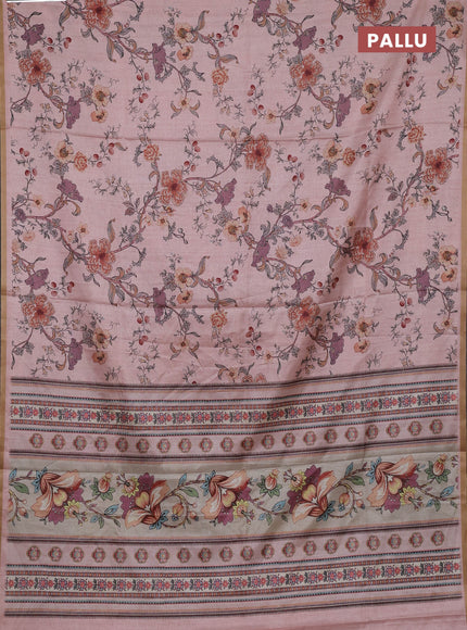Pastel Pink Semi Tussar Saree