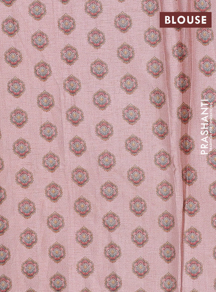 Pastel Pink Semi Tussar Saree