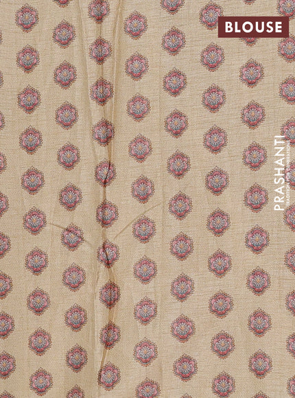 Pale Yellow Semi Tussar Saree