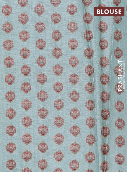 Teal Blue Semi Tussar Saree