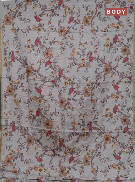 Pastel Grey Semi Tussar Saree