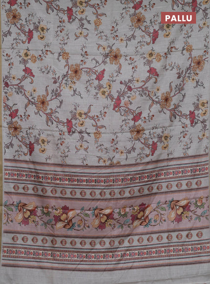 Pastel Grey Semi Tussar Saree