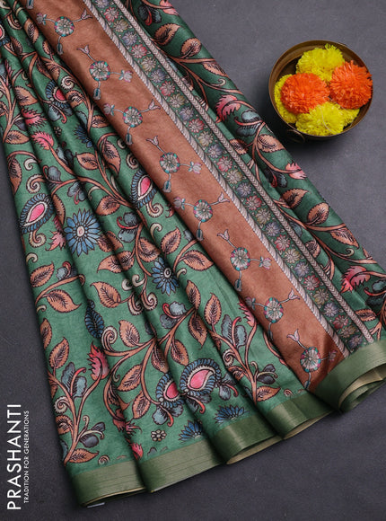 Green Semi Tussar Saree
