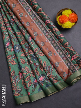 Green Semi Tussar Saree