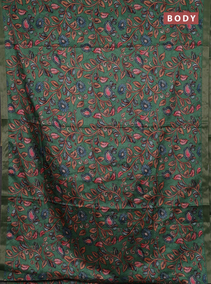 Green Semi Tussar Saree